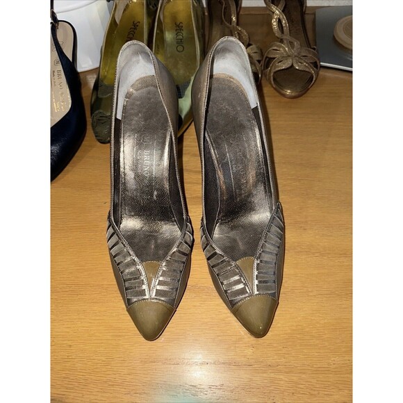 AUTHENTIC BRUNO MAGLI MADE IN ITALY SZ 6.5B TAN & BROWN - Picture 9 of 9